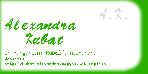 alexandra kubat business card